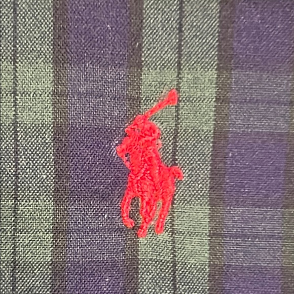 Ralph Lauren Yarmouth 100% Cotton Blue Green Plaid Button-Down sz 17.5-35 - Picture 3 of 10